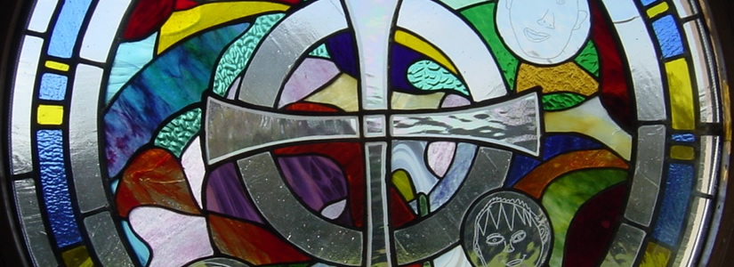 Photo of stained glass window in St Edmunds Catholic Primary School